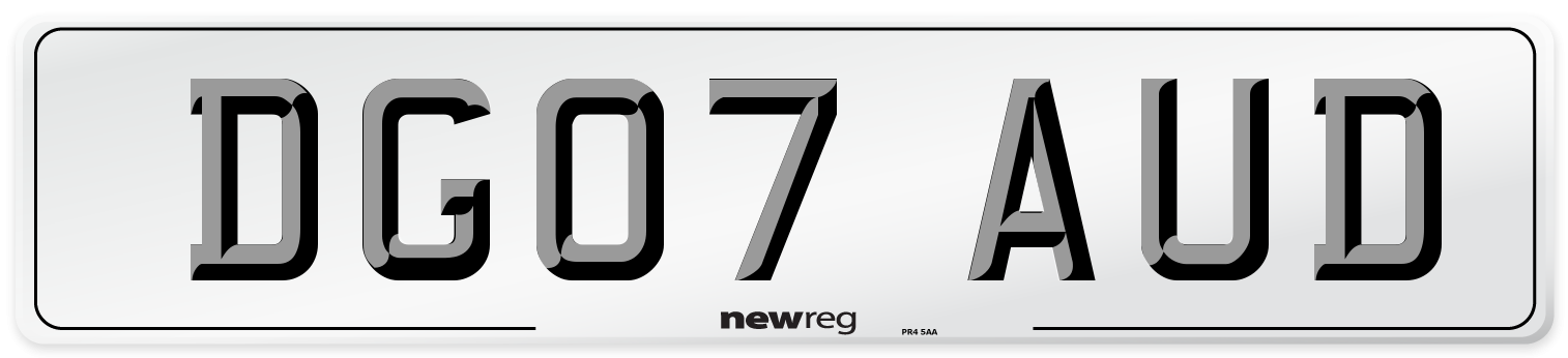 DG07 AUD Number Plate from New Reg